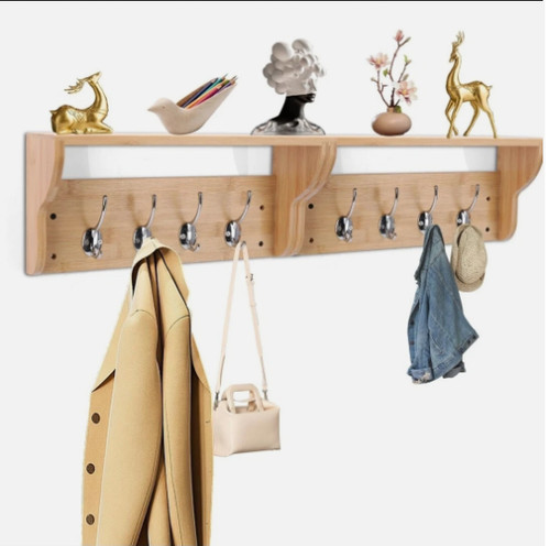 Coat hooks with shelf - with, wall