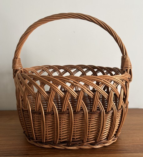 Vintage oval wicker shopping - vintage,
