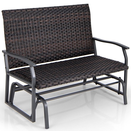 Outdoor rattan glider bench - rattan,