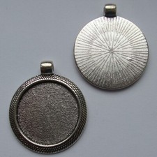 LARGE ROUND ANTIQUE SILVER