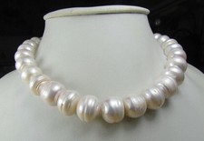 Huge 10-11mm Natural South Sea White Baroque Pearl Necklace 18''~White