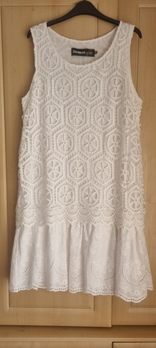 Desigual white floral lace - white,