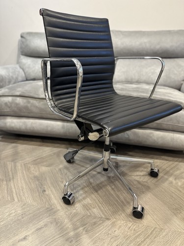 Eames style black leather and - eames,