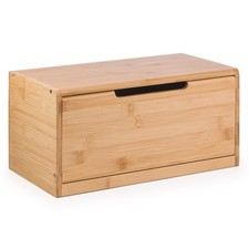 Bamboo Bread Bin Storage Crock Canister Large Bread Bins for Kitchen
