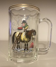 Vintage Rare Equestrian Thelwell Pony 10 Sided 1 Pint Beer Ale Glass Tankard 