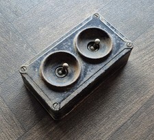 Crabtree 2 Gang Vintage Cast Industrial Light Switch (Reclaimed, Salvage)