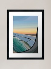 Sunset plane window view