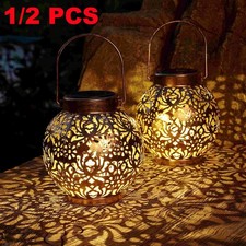 1/2 X Solar Powered LED Morrocan Lantern Hanging Lamp Outdoor Garden Light Decor