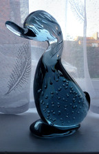 Whitefriars Large Dilly Duck in Arctic Blue c1960