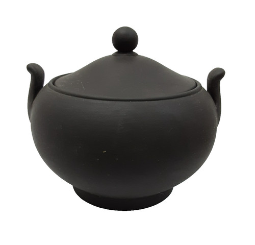Wedgwood black basalt lidded - wedgwood,