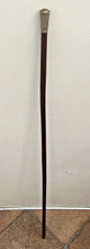 Lovely Antique Slender Swagger Stick Nickel unengraved top 68cms. (c311a)
