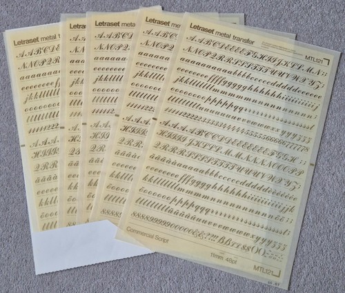 Full sheets of letraset - x,