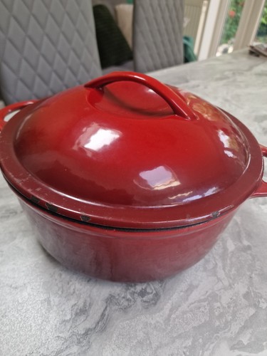 Red round cast - iron, enamel