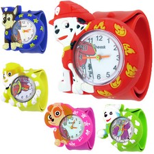 Kids Boys Girls Childrens PAW PATROL Snap On Slap Watch Quartz Analogue Watches