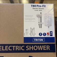 Triton T80 Pro Fit Electric Shower 8.5kW White Chrome Modern 5-Spray SP8008PF