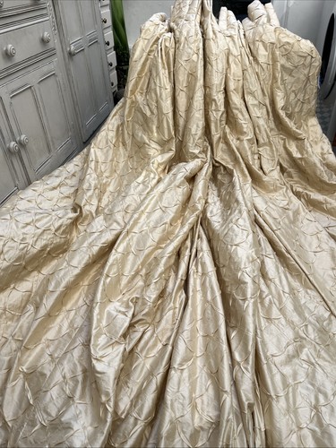 Pure silk curtains cream - curtains,,