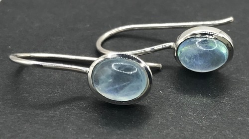 Aquamarine oval drop earrings