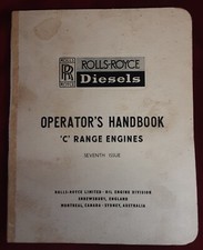 Rolls Royce Diesels Operator's Handbook 'C' Range Engines Seventh Issue