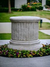 Stone Round Column Garden Pedestal  Home Plinth Decor Ornament Solid Concrete Gi