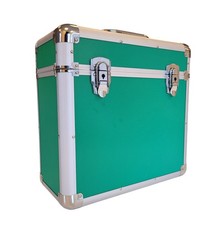 Vinyl Storage Box LP 12" Vinyl Record Storage Case Heavy Duty Lockable Green