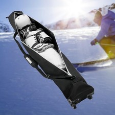 Ski Bag with Wheels Double Rollers Waterproof Adjustable Strap Snowboard Bag