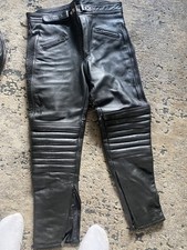Motorcycle Leather Pants - Baby Biker 32" black I/L 26" ideal for Ladies or Kids
