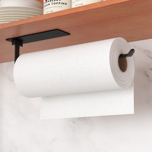 Black kitchen roll - black, holder