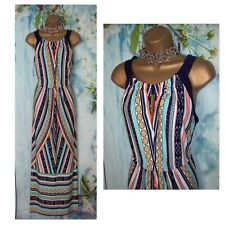 WALLIS MAXI DRESS SIZE 16, Stunning Geometric Print Stretch Summer holidays