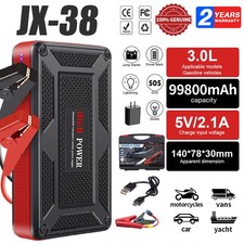 99800mAh Car Battery Booster Jump Starter Power Pack 12V Emergency Power Bank UK