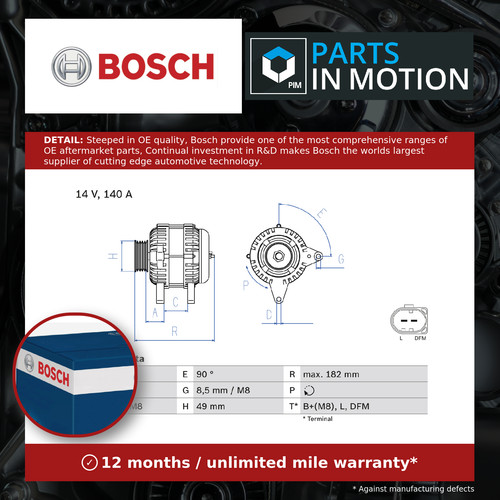 Alternator 0986083050 bosch - alternator,