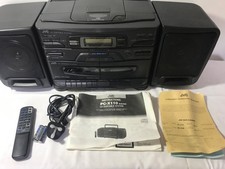 JVC PC-X110 BK Vintage Stereo Boombox FM Radio, Double Cassette Tape Original Bx