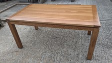 Large generous 6 seater solid light oak dining table UE080625E