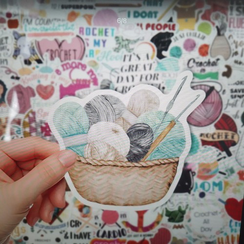 Packet 100 crochet stickers - packet,