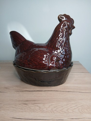 Vintage ceramic brownretro - ceramic, hen