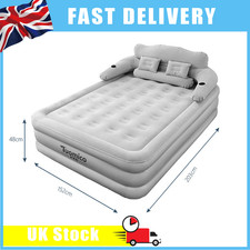 Inflatable High Raised Double King Size Air Bed Mattress With Pump&Pillow Set uk