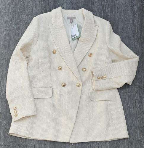 Tweed jacket white - jacket, gold
