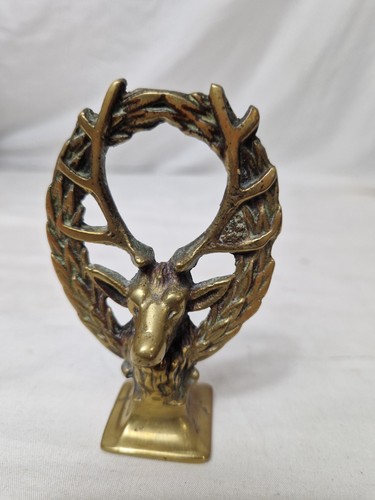 Vintage solid brass stag deer - brass,