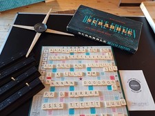 Scrabble Deluxe Edition Vintage 1954 with Metal Turntable Complete Scoring Board