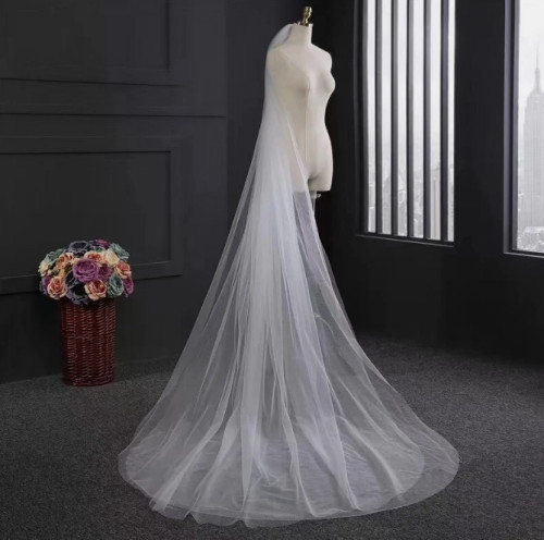 2nd white bridal - white, veil