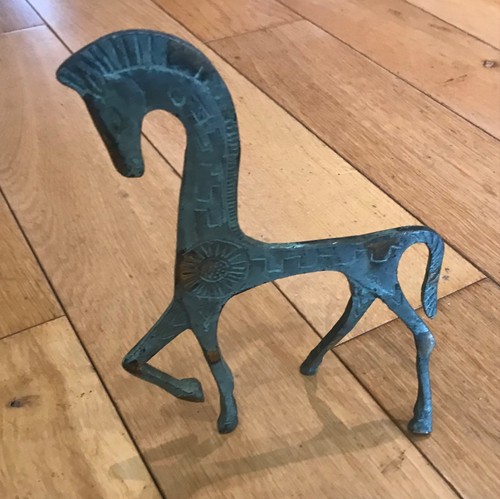 Vintage bronze etruscan horse - bronze,