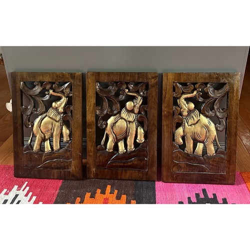 Vintage wooden wall art carved