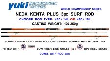 YUKI KENTA PLUS TRT SURF ROD 3pc BEACHCASTER FUJI TITANIUM LOW RIDER LINE GUIDES