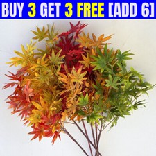 Artificial Fall Autumn Maple Leaves Branch Flowers Bouquet Home Garden Decor UK