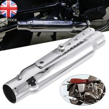 Short Chrome Exhaust Silencer Muffler Slash Cut Stumpy Motorcycle Universal  UK