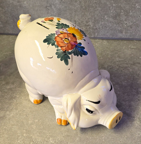 Vintage italian ceramic piggy - vintage,