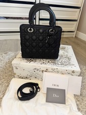 Medium Lady Dior Bag Black Ultramatte Cannage Calfskin