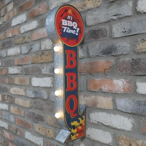 Light sign bbq - sign, metal