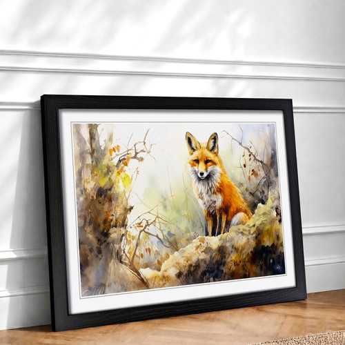 Fox watercolour art - fox,
