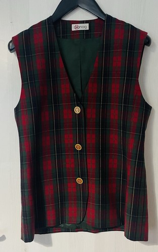 Bianca wool waistcoat plaid - bianca,