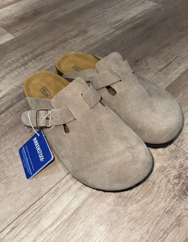 Birkenstock beige suede clog - birkenstock,